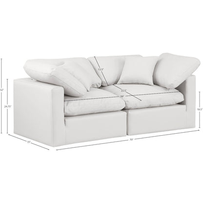 Indulge Cream Vegan Leather Modular Sofa