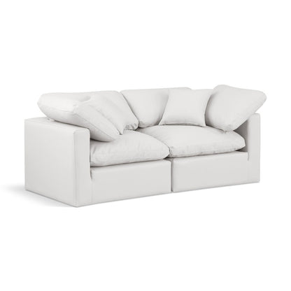 Indulge Cream Vegan Leather Modular Sofa