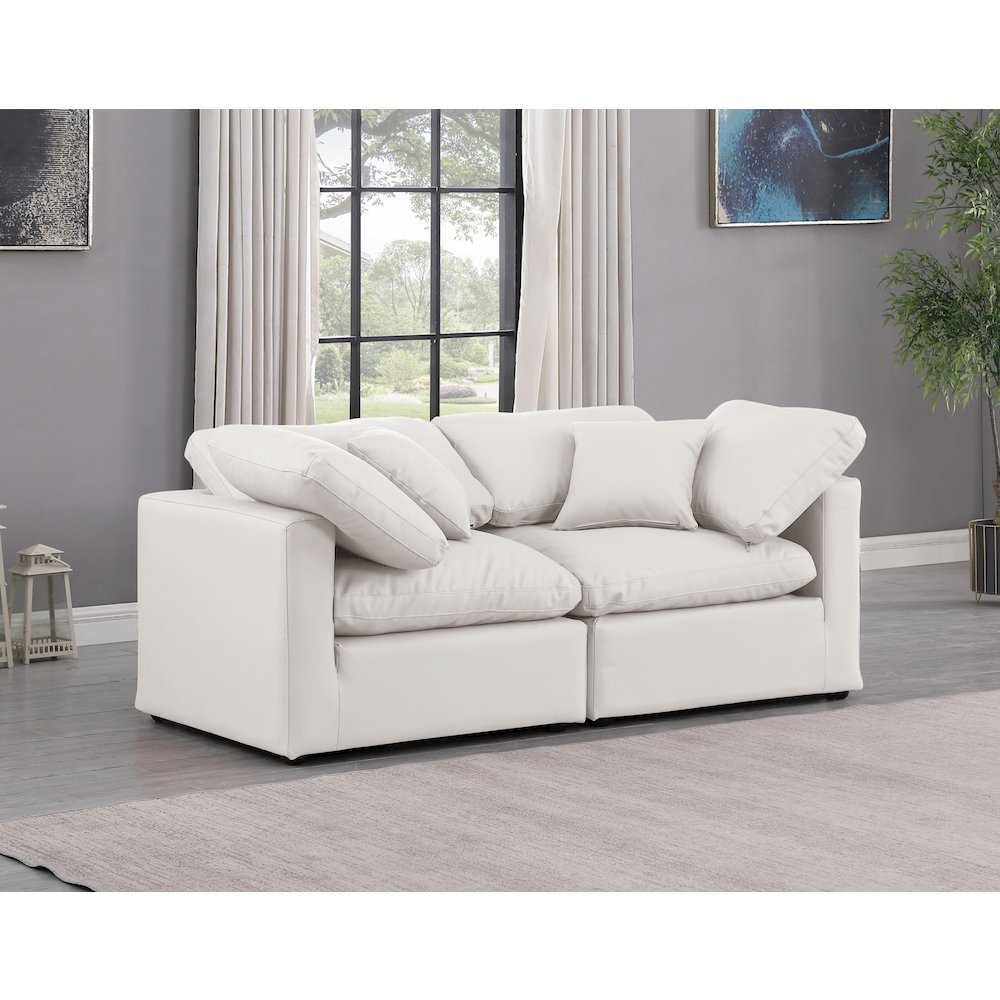 Indulge Cream Vegan Leather Modular Sofa