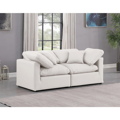Indulge Cream Vegan Leather Modular Sofa