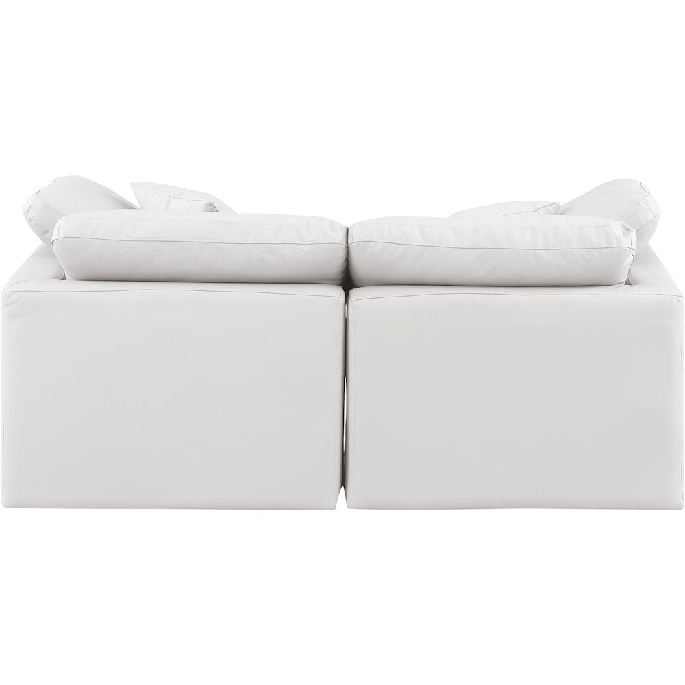 Indulge Cream Vegan Leather Modular Sofa