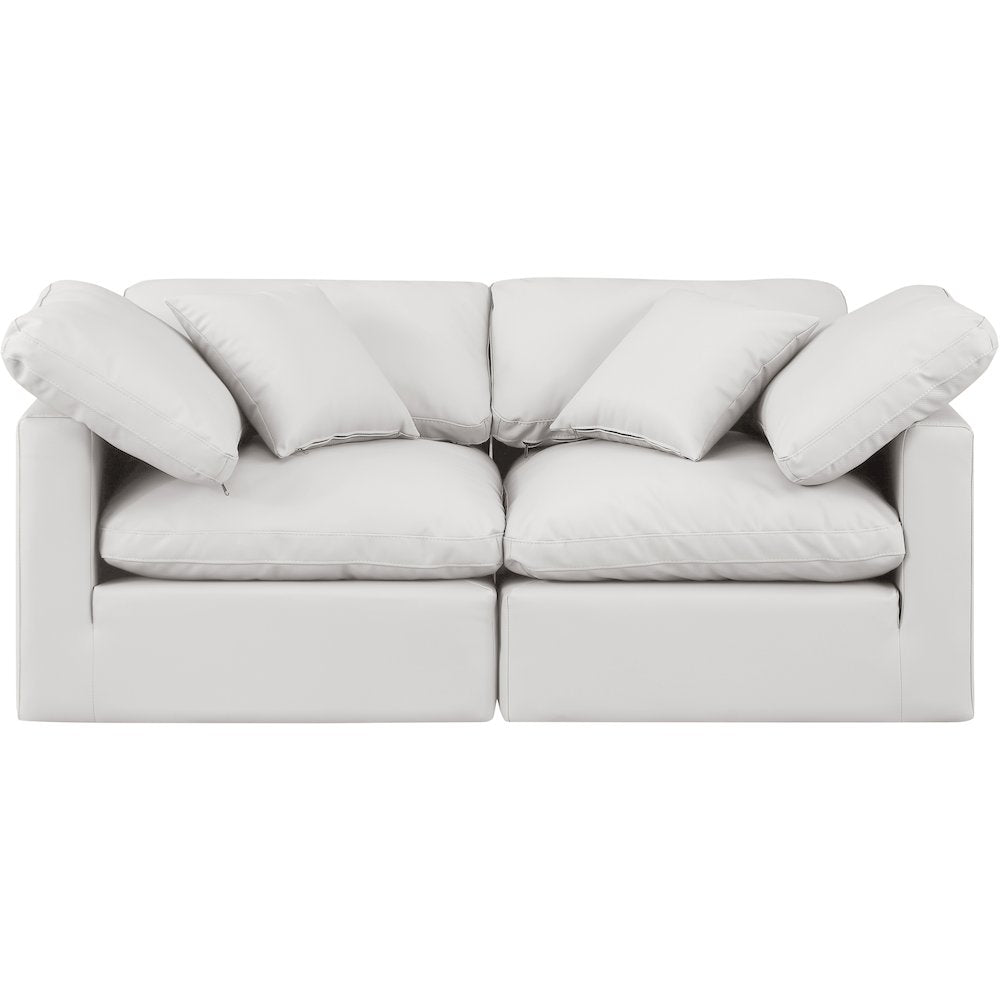 Indulge Cream Vegan Leather Modular Sofa