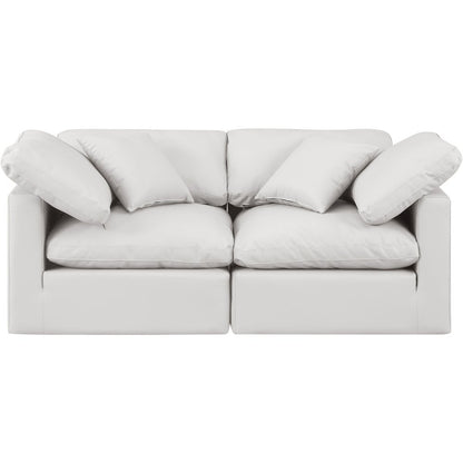 Indulge Cream Vegan Leather Modular Sofa