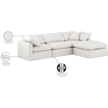 Indulge Cream Vegan Leather Modular Sectional