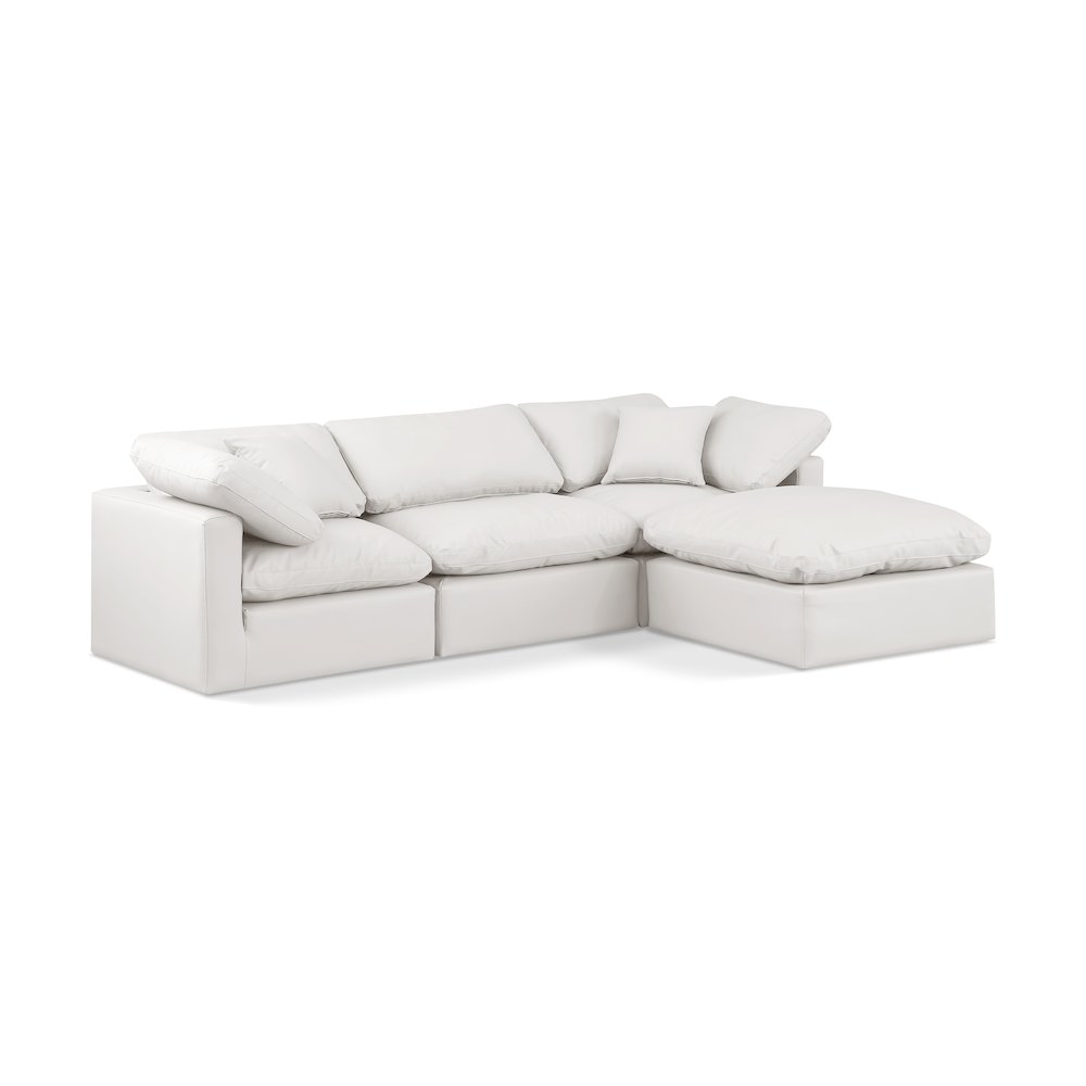 Indulge Cream Vegan Leather Modular Sectional