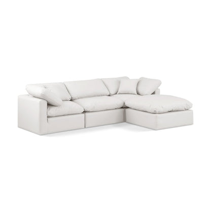 Indulge Cream Vegan Leather Modular Sectional