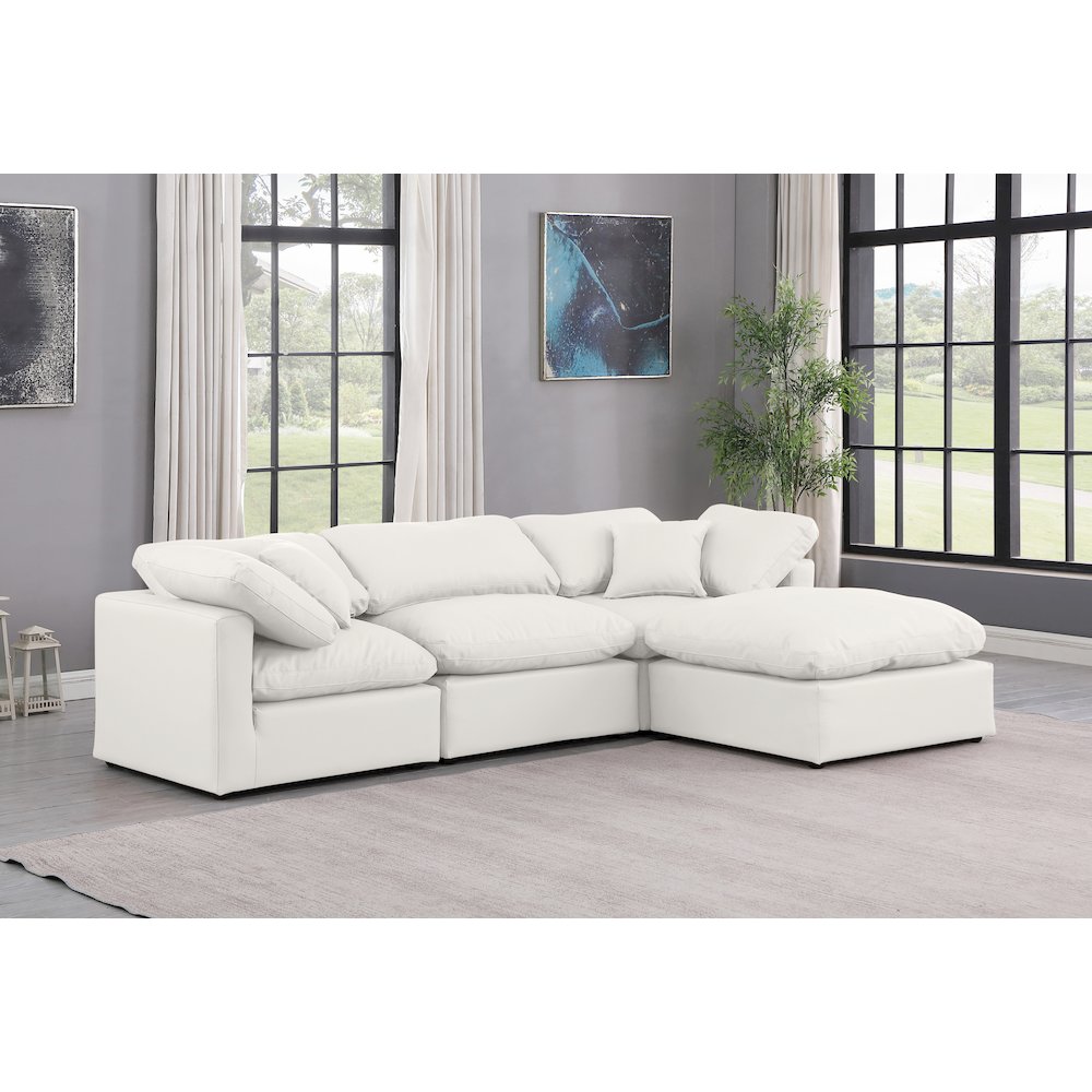 Indulge Cream Vegan Leather Modular Sectional