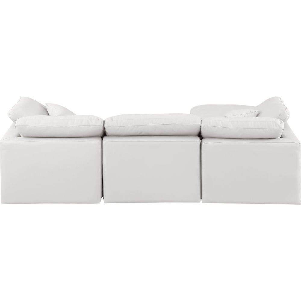 Indulge Cream Vegan Leather Modular Sectional