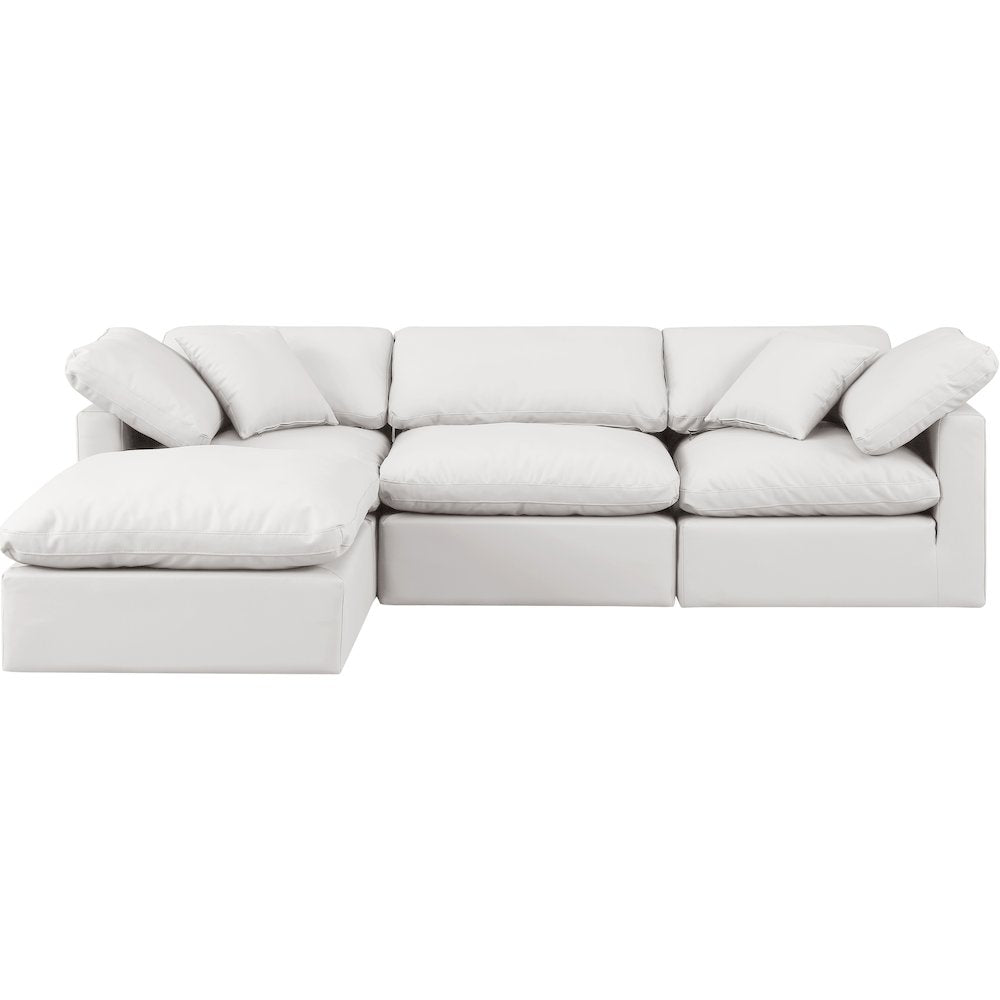 Indulge Cream Vegan Leather Modular Sectional