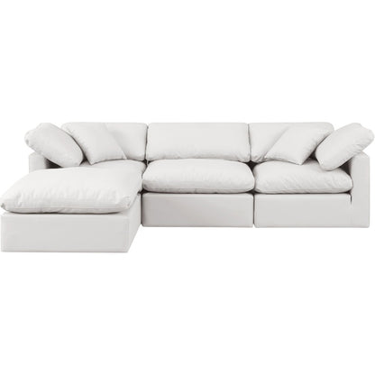Indulge Cream Vegan Leather Modular Sectional