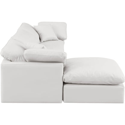 Indulge Cream Vegan Leather Modular Sectional