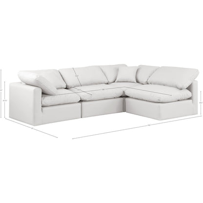 Indulge Cream Vegan Leather Modular Sectional