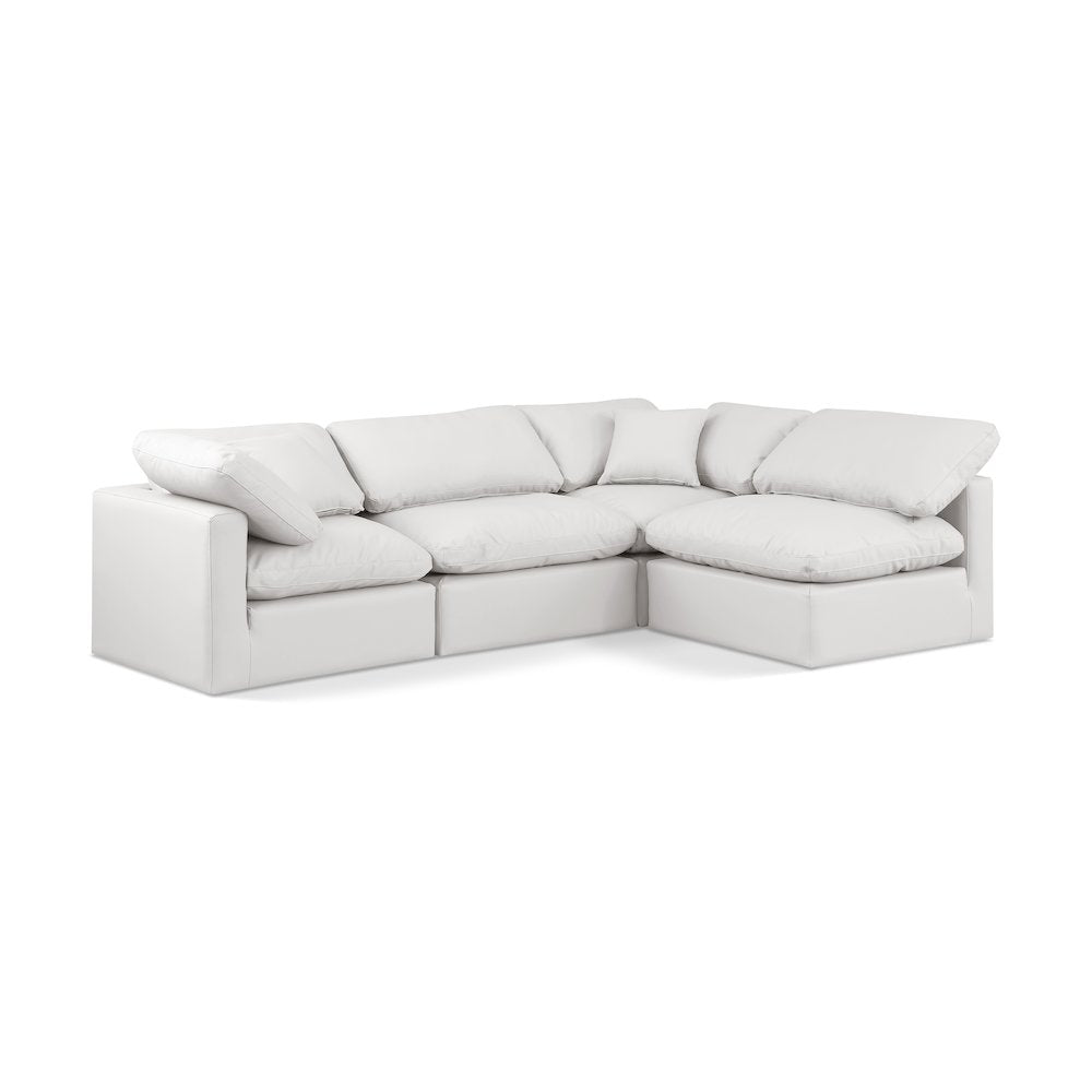 Indulge Cream Vegan Leather Modular Sectional