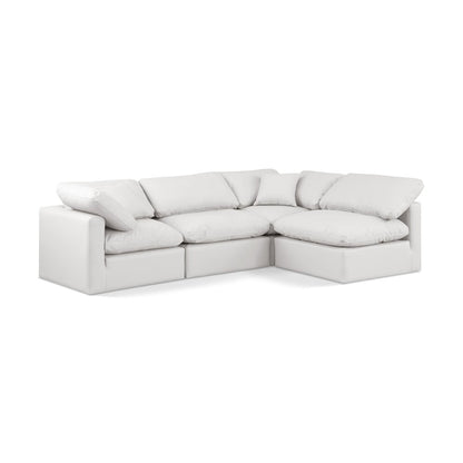 Indulge Cream Vegan Leather Modular Sectional