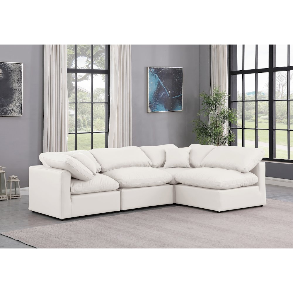 Indulge Cream Vegan Leather Modular Sectional