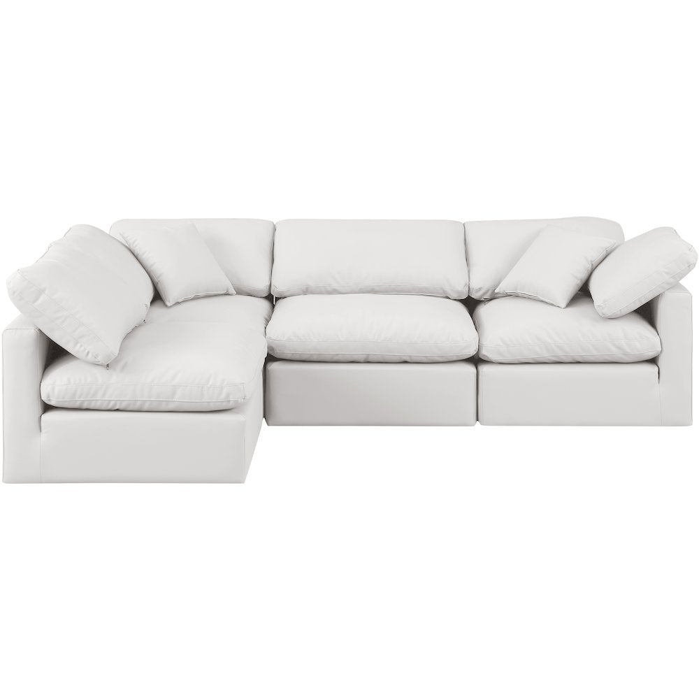 Indulge Cream Vegan Leather Modular Sectional