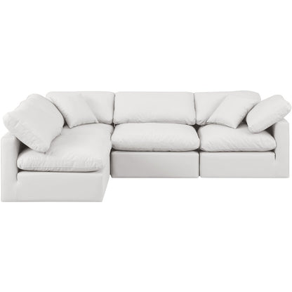 Indulge Cream Vegan Leather Modular Sectional