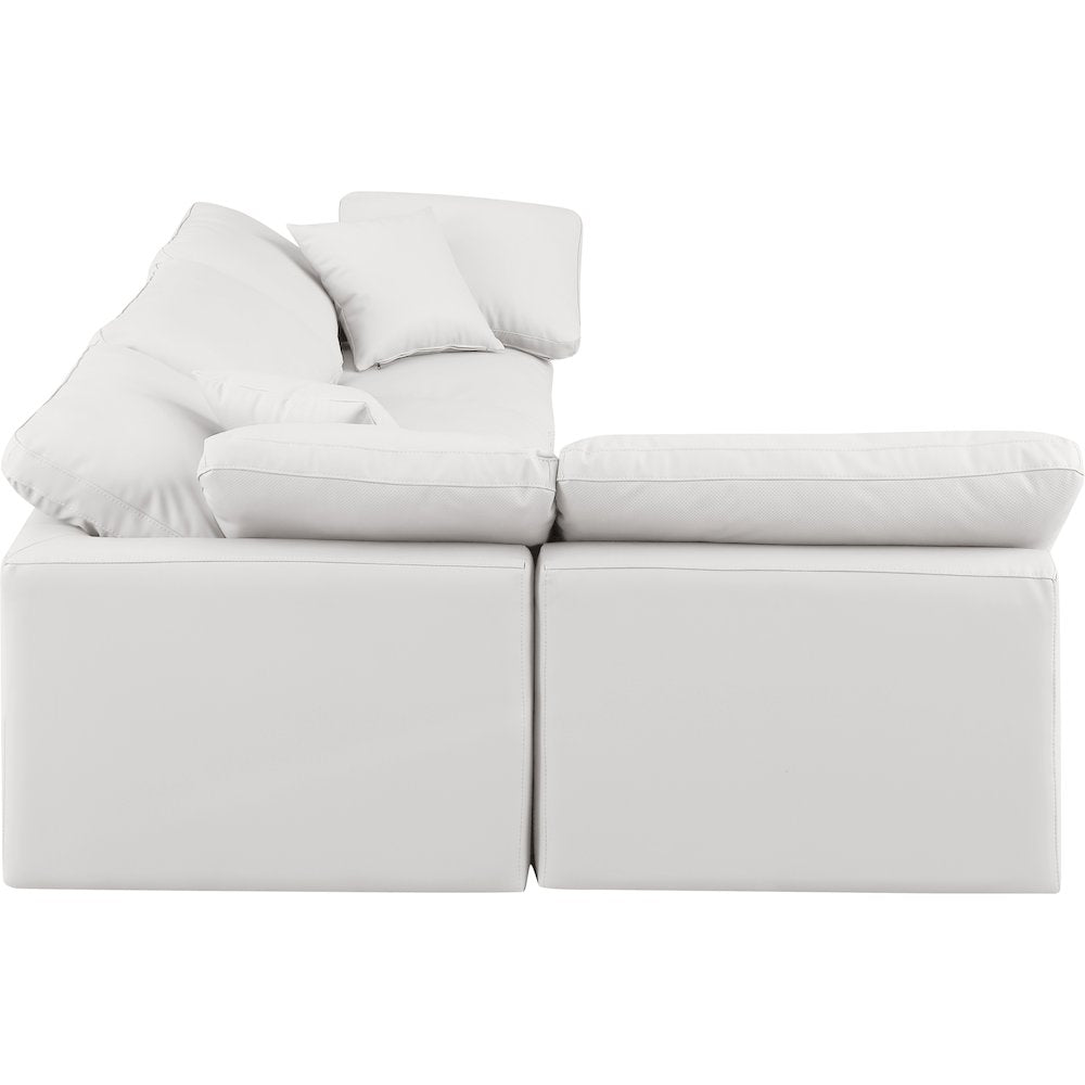 Indulge Cream Vegan Leather Modular Sectional