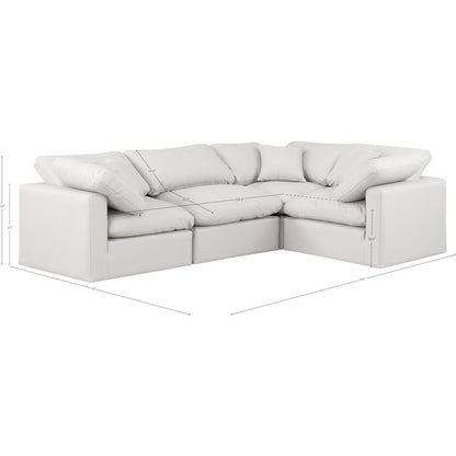 Indulge Cream Vegan Leather Modular Sectional
