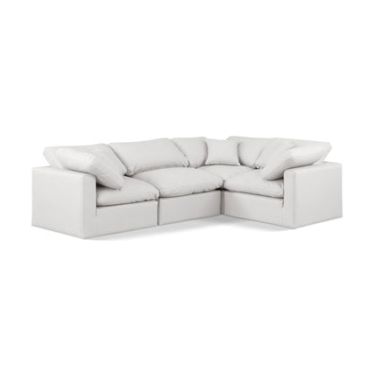 Indulge Cream Vegan Leather Modular Sectional