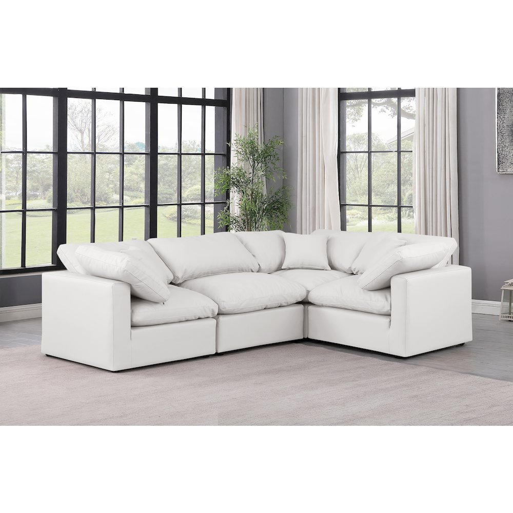 Indulge Cream Vegan Leather Modular Sectional