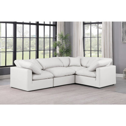 Indulge Cream Vegan Leather Modular Sectional