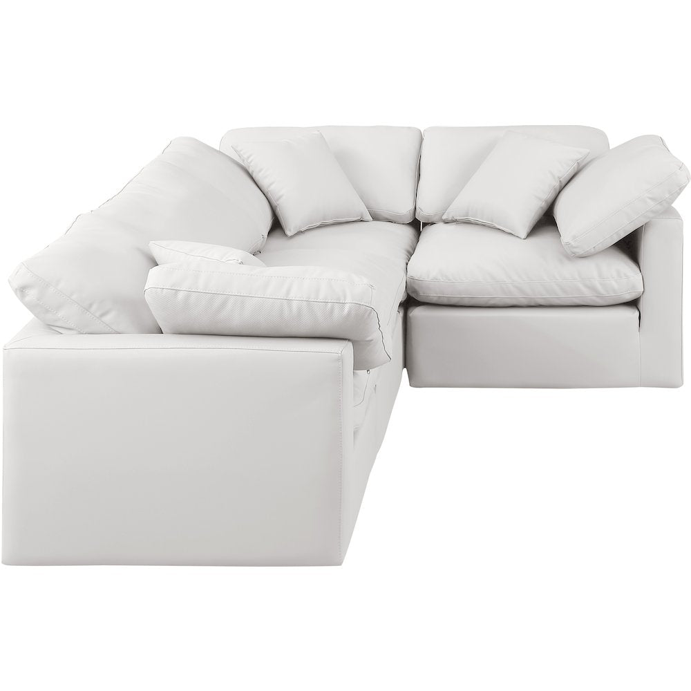 Indulge Cream Vegan Leather Modular Sectional