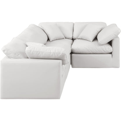 Indulge Cream Vegan Leather Modular Sectional