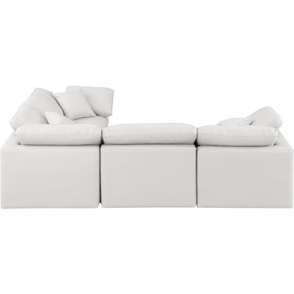 Indulge Cream Vegan Leather Modular Sectional