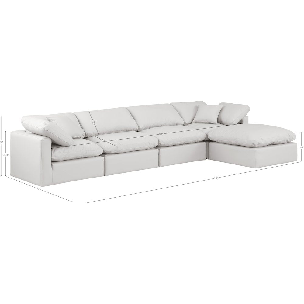 Indulge Cream Vegan Leather Modular Sectional