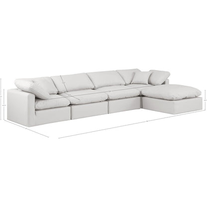 Indulge Cream Vegan Leather Modular Sectional