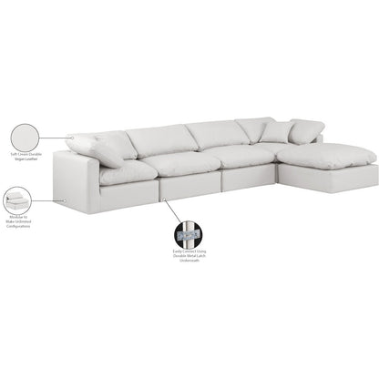 Indulge Cream Vegan Leather Modular Sectional