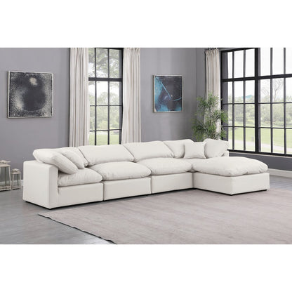 Indulge Cream Vegan Leather Modular Sectional