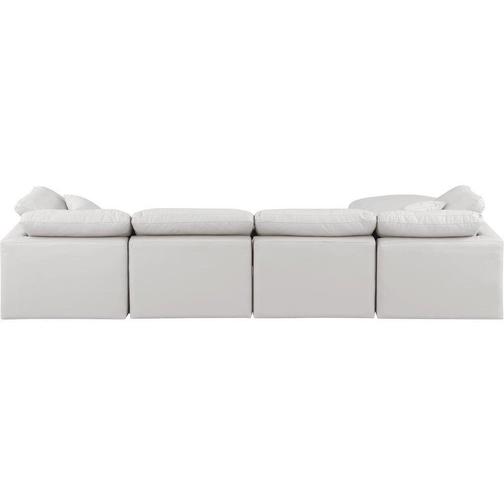 Indulge Cream Vegan Leather Modular Sectional