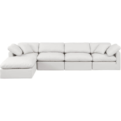 Indulge Cream Vegan Leather Modular Sectional