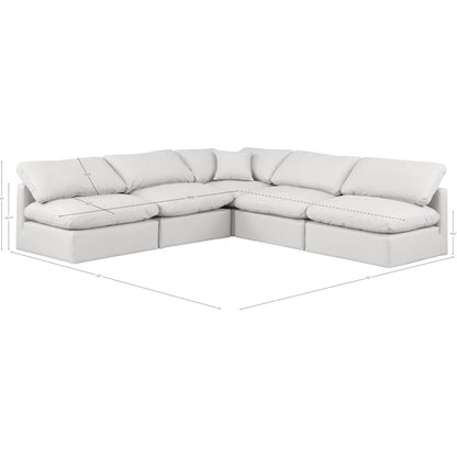 Indulge Cream Vegan Leather Modular Sectional