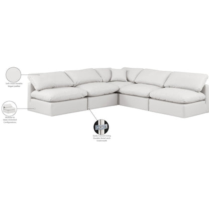 Indulge Cream Vegan Leather Modular Sectional