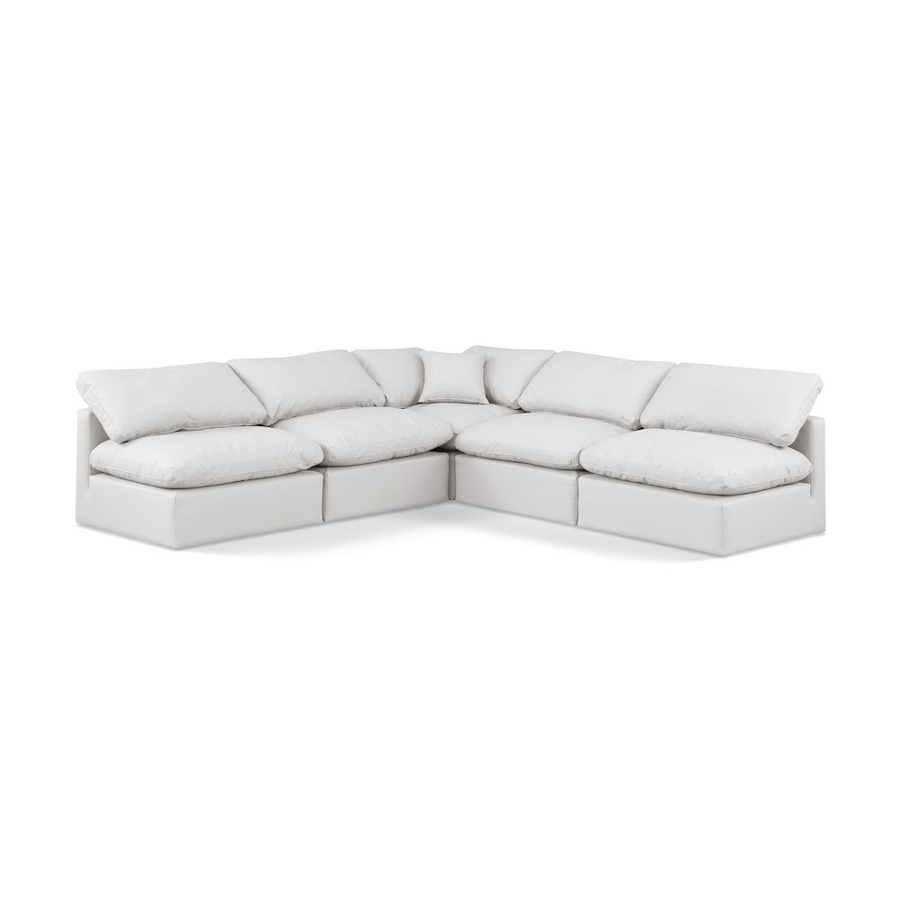 Indulge Cream Vegan Leather Modular Sectional
