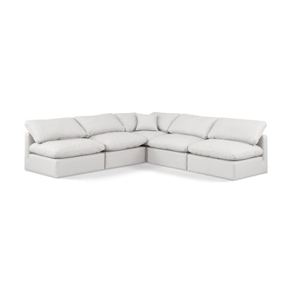 Indulge Cream Vegan Leather Modular Sectional