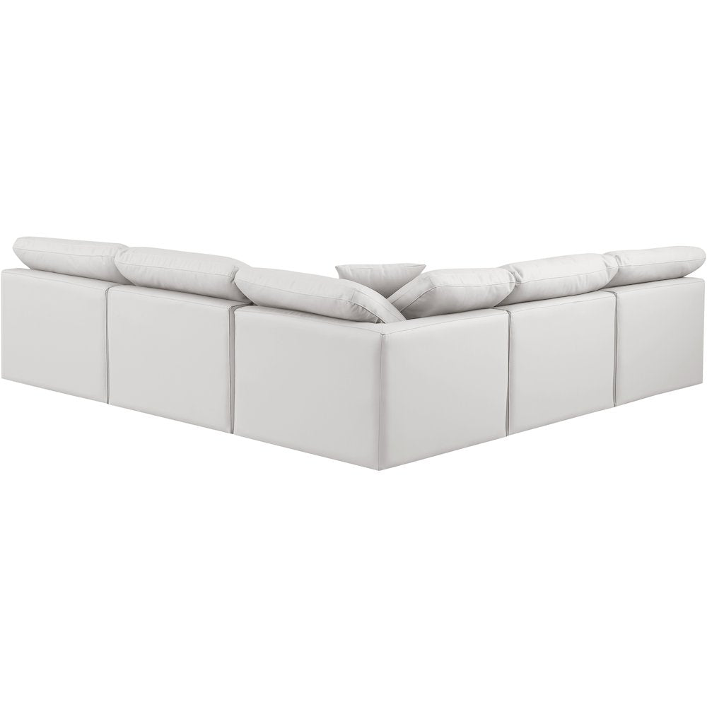 Indulge Cream Vegan Leather Modular Sectional