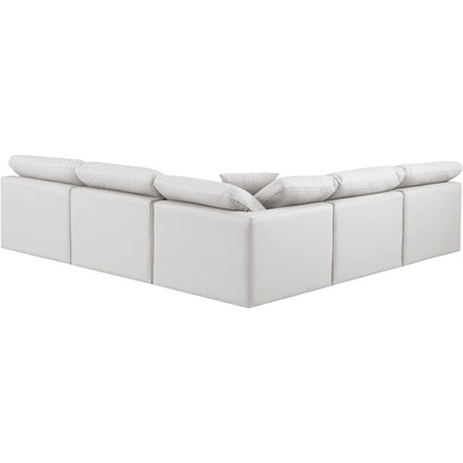 Indulge Cream Vegan Leather Modular Sectional