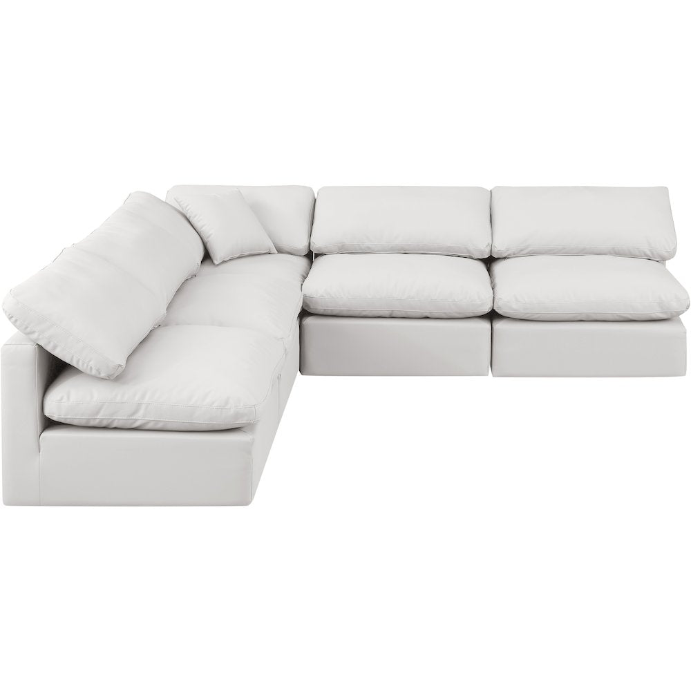 Indulge Cream Vegan Leather Modular Sectional