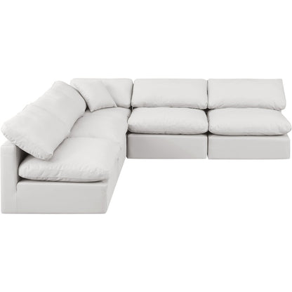 Indulge Cream Vegan Leather Modular Sectional