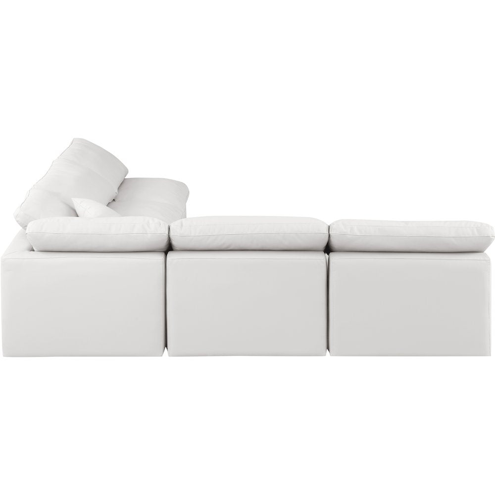 Indulge Cream Vegan Leather Modular Sectional