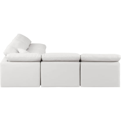 Indulge Cream Vegan Leather Modular Sectional