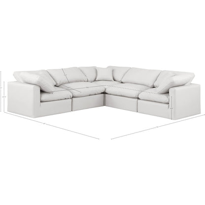 Indulge Cream Vegan Leather Modular Sectional