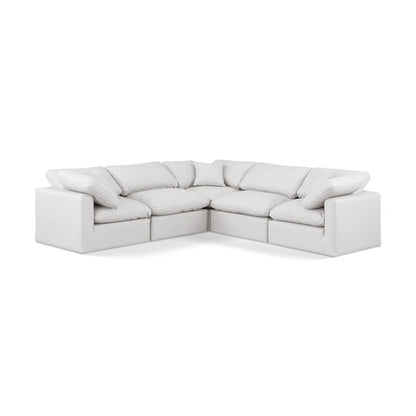Indulge Cream Vegan Leather Modular Sectional