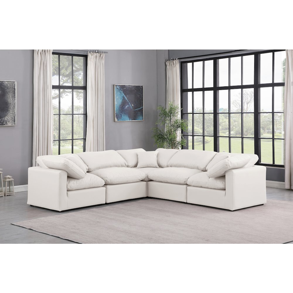 Indulge Cream Vegan Leather Modular Sectional