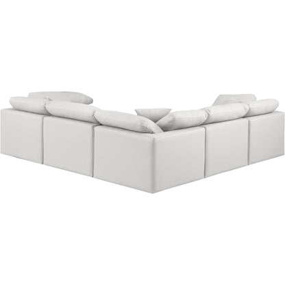 Indulge Cream Vegan Leather Modular Sectional