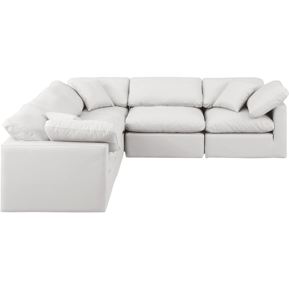 Indulge Cream Vegan Leather Modular Sectional